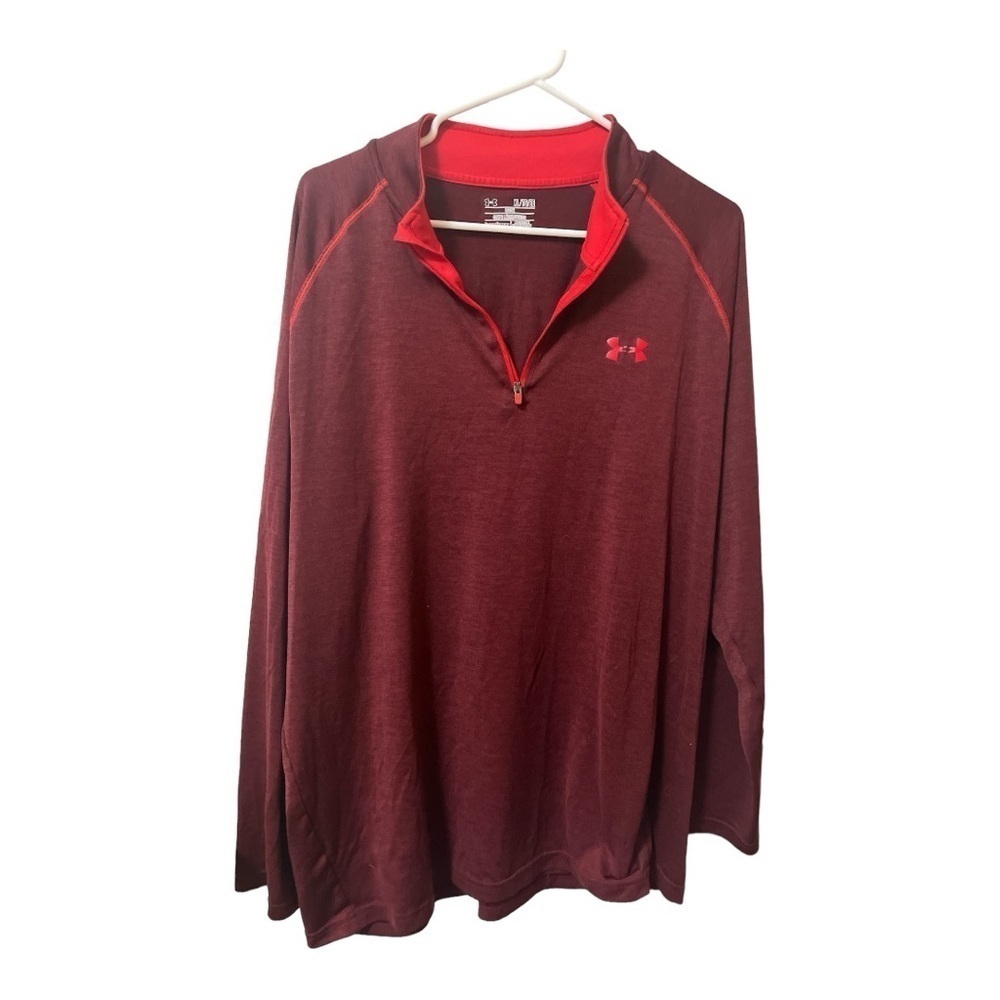 Under Armour Loose Heat Gear Men's Red Long Sleeve Shirt